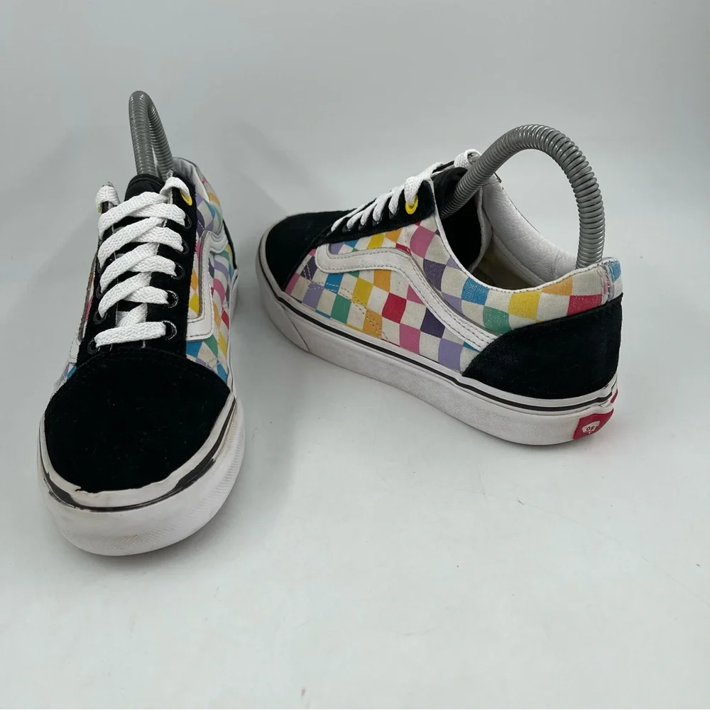Van’s Women’s Multicolor Checkerboard Classic Canvas Lace-Up Shoes - Size 6